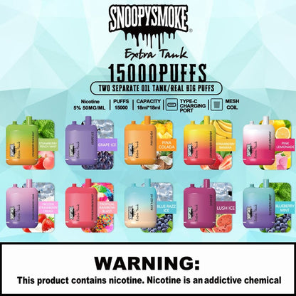 SNOOPY SMOKE 15000 PUFFS 2 X 18ML DISPOSABLE